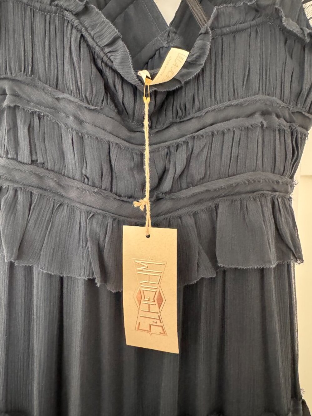 NWT Ulla Johnson Agathe Black Silk V-Neck Gown Size 4 $1195 - Picture 11 of 16